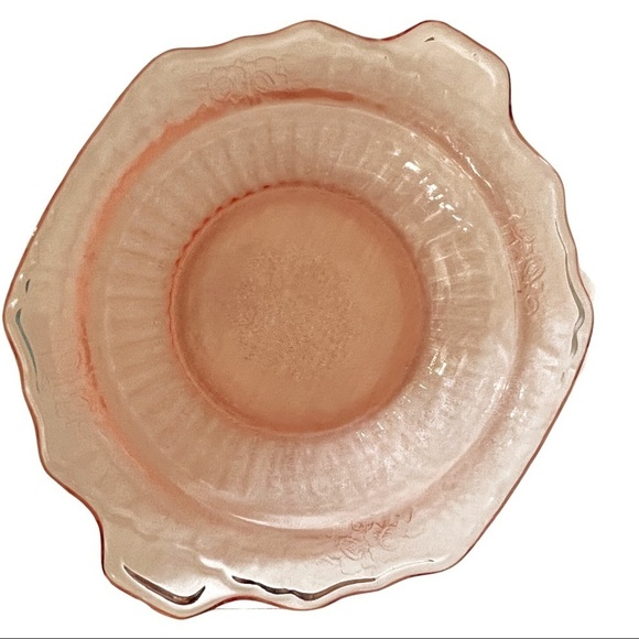 Vintage 1930-39 Etched Pink Candy/Serving Dish - Picture 3 of 3